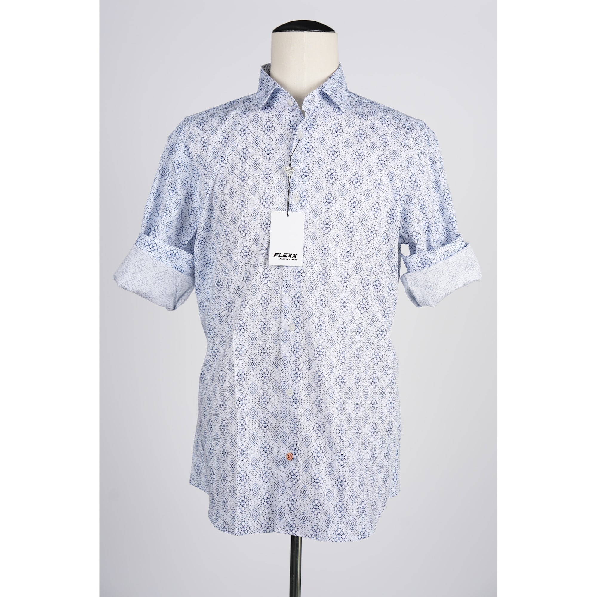 OSWIN SHIRT Flower WDNavy37/38 FLX