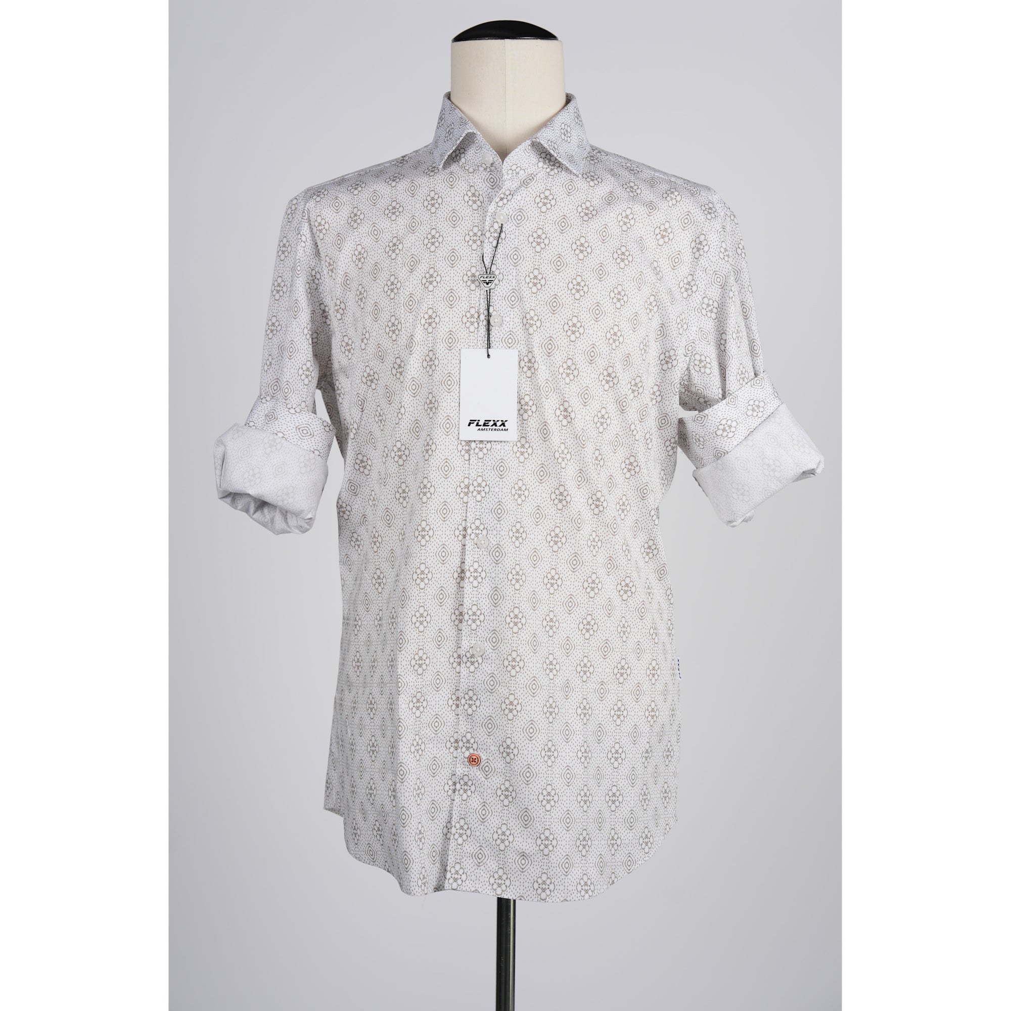 OSWIN SHIRT Flower Wolive37/38 FLX